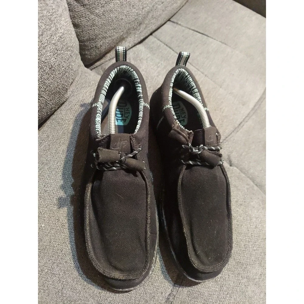 Hey Dude‎ Wally Sox Casual Loafer for Men, US Size 13 - Jet Black Aqua  Slip On